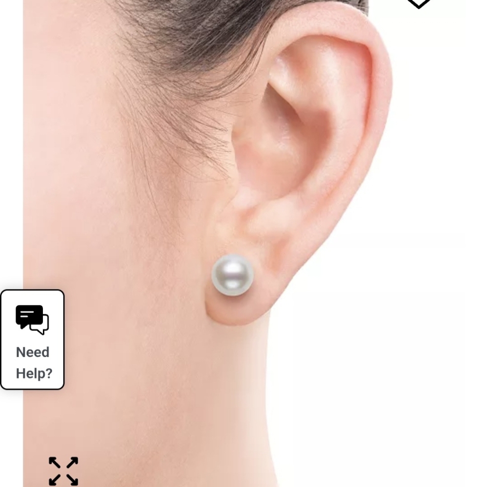 Macy's 14K Gold Pearl Stud Earrings - Picture 2 of 4